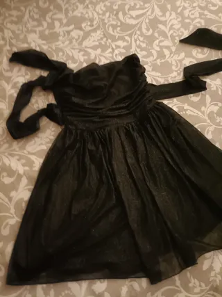 Vestido fiesta palabra de honor negro