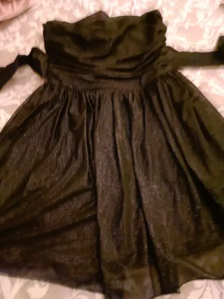 Vestido fiesta palabra de honor negro