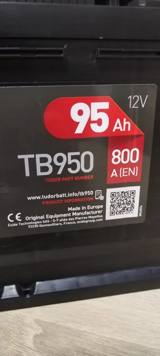 Batería Coche Tudor Technica 95Ah 800A