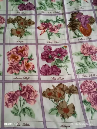 Fular pañuelo seda flores