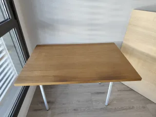 Mesa madera patas metal 120x80x73 cm