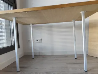 Mesa madera patas metal 120x80x73 cm