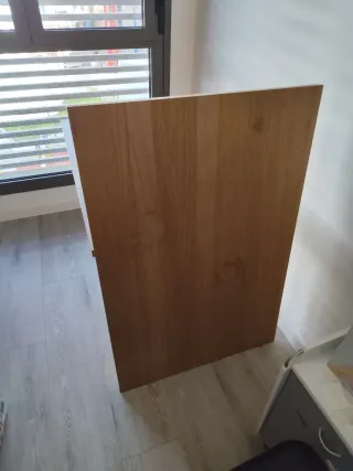 Mesa madera patas metal 120x80x73 cm