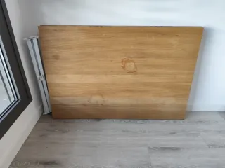 Mesa madera patas metal 120x80x73 cm