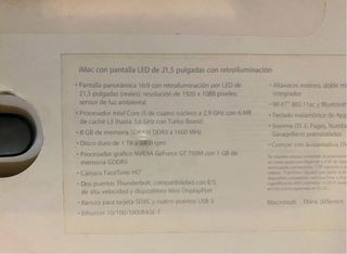 iMac 21,5” (Finales de 2013) – Para piezas