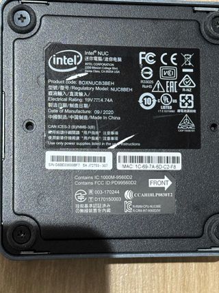 Intel NUC8I3BEH Mini PC +16 GB RAM (sin disco)
