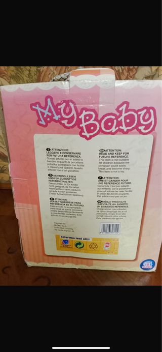 Bambola in porcellana con vestito a quadri my baby