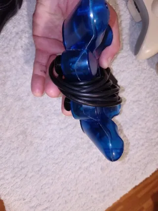 Mando Dualshock PS2 Azul Transparente