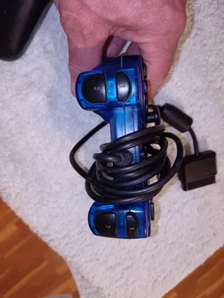 Mando Dualshock PS2 Azul Transparente