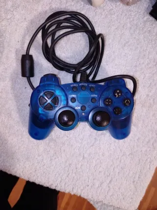 Mando Dualshock PS2 Azul Transparente