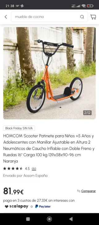 Scooter Naranja +5 Años