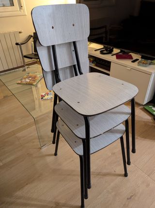 Sillas vintage formica y metal (Set de 3)
