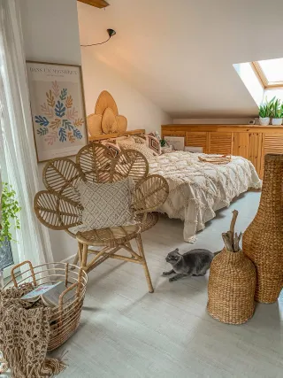 Silla de ratán estilo flor. Como Nuevo !