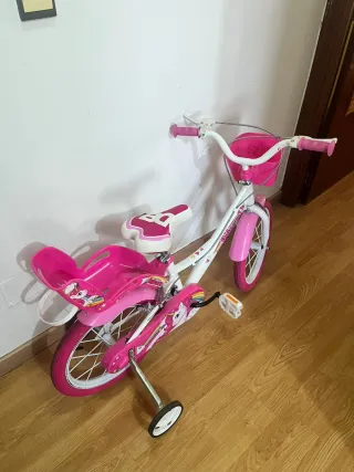 Bicicleta niña unicornio rosa