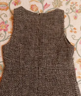 Vestido corto tweed cuello Peter Pan