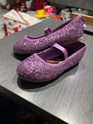 Bailarinas brillantes moradas talla 28