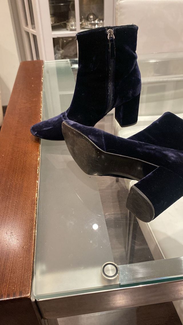 Botines Uterqüe Terciopelo Azul