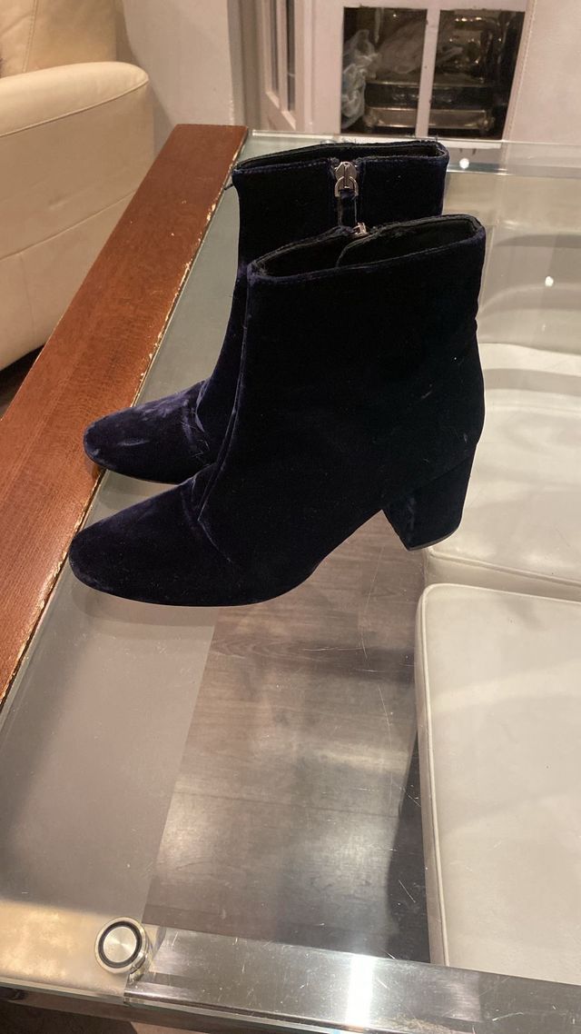 Botines Uterqüe Terciopelo Azul