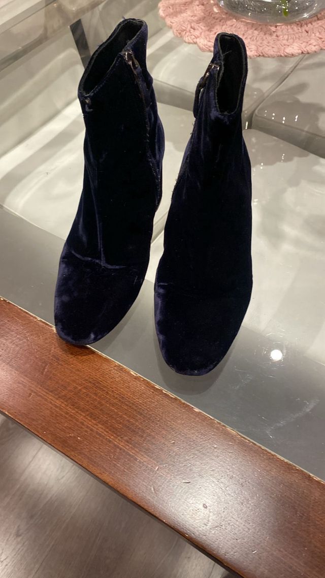 Botines Uterqüe Terciopelo Azul