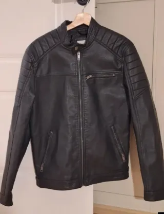 Chaqueta motorista piel sintética