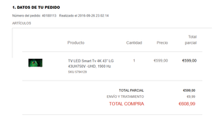 TV LG 43'' Smart TV 4K UHD 1900 Hz