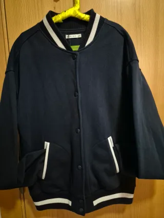 Chaqueta Bomber Vintage Bershka Azul