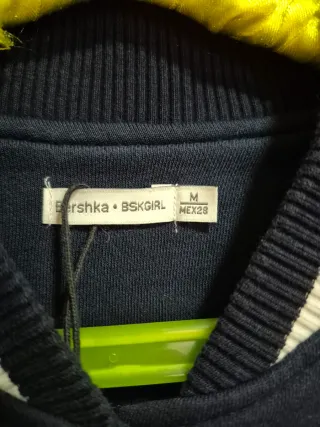 Chaqueta Bomber Vintage Bershka Azul