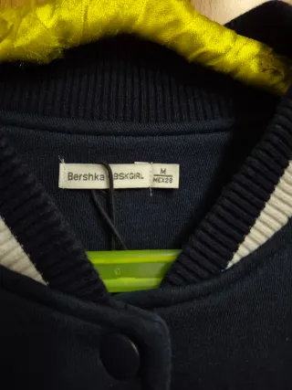 Chaqueta Bomber Vintage Bershka Azul