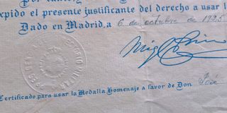 Medalla Homenaje Ayuntamientos Reyes 1925