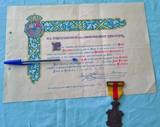 Medalla Homenaje Ayuntamientos Reyes 1925