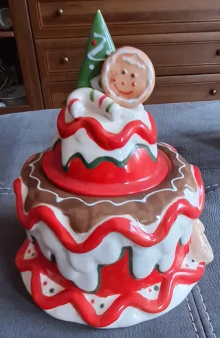 Portabiscotti Natale Ceramica