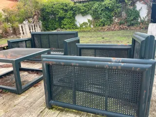 Muebles de jardín de hierro y cristal