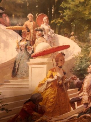 Cuadro de época escena fluvial