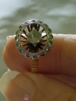 Anillo antiguo oro y diamantes S.XIX