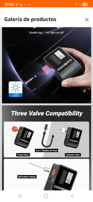 COOSPO AP-B1 Inflador Bicicleta Portátil