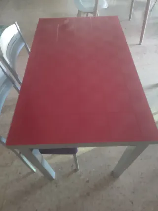 Mesa de cristal negra y gris