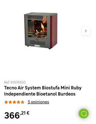 Chimenea Bioetanol Tecno Air System Ruby
