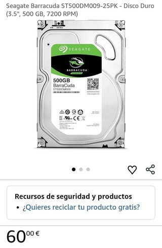Disco Seagate Barracuda 500 GB 3,5″ SATA III (6 Gb/s)