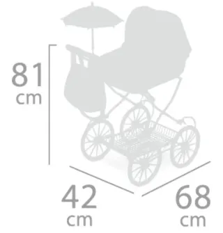 Coche capota de muñeca verde agua y rosa