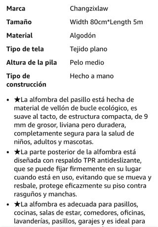 Tappeto corridoio 5m grigio e bianco