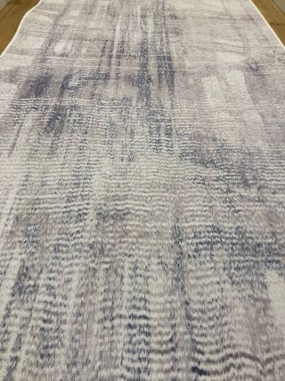 Alfombra pasillo 5m gris y blanco