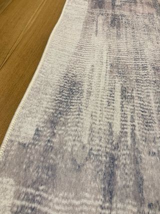 Alfombra pasillo 5m gris y blanco