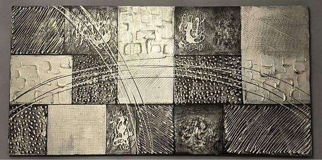 Cuadro moderno metal y madera