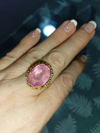 Anillo Victoriano Gema Rosa de francia Oro 18kilat