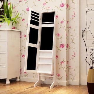 SONGMICS Armario Joyero Pie JBC77W 153 cm Blanco