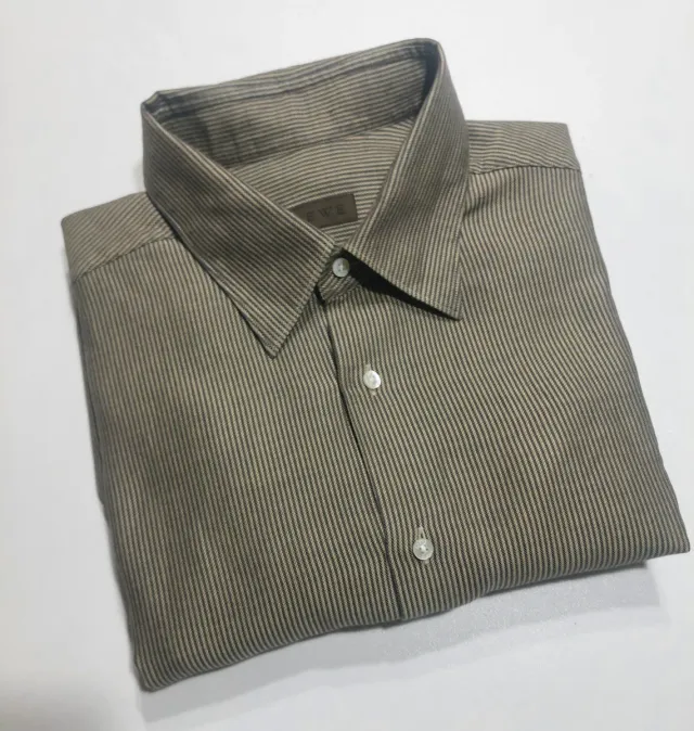 Camisa Loewe Tamanho 44 Listrada Marrom/Cinza
