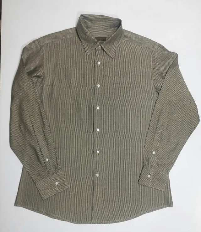 Camisa Loewe Tamanho 44 Listrada Marrom/Cinza