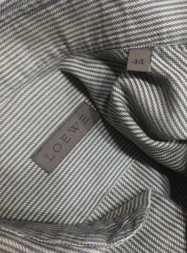 Camisa Loewe Tamanho 44 Listrada Marrom/Cinza
