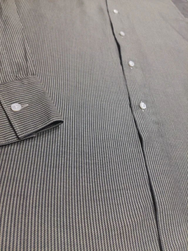 Camisa Loewe Tamanho 44 Listrada Marrom/Cinza