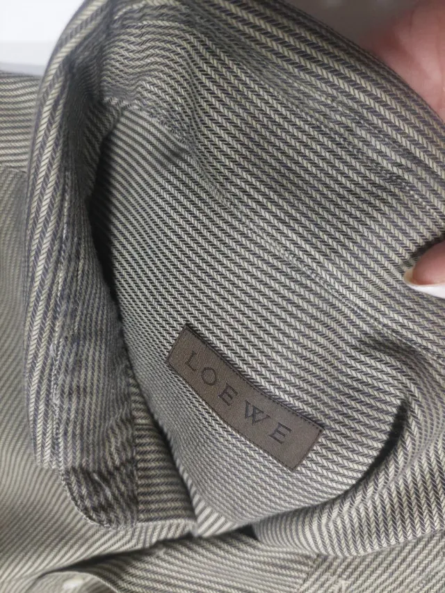 Camisa Loewe Tamanho 44 Listrada Marrom/Cinza